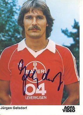 Jürgen Gelsdorf Bayer Leverkusen 1981-82 Autogrammkarte + A 68126