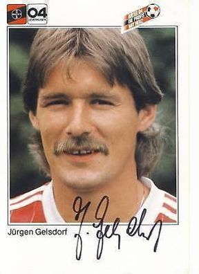 Jürgen Gelsdorf Bayer Leverkusen 1983-84 Autogrammkarte + A 68103