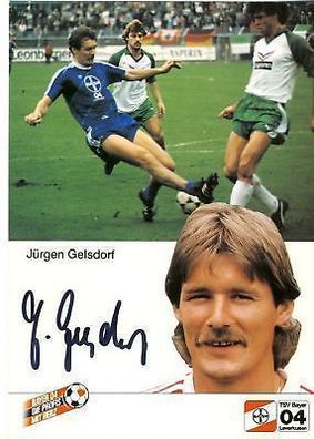 Jürgen Gelsdorf Bayer Leverkusen 1984-85 2. Karte + A 68084