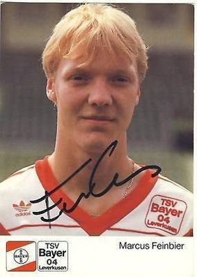 Marcus Feinbier Bayer Leverkusen 1989-90 Autogrammkarte + A 67985