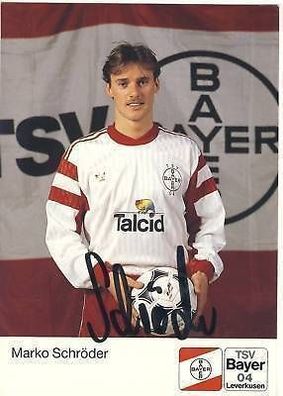 Marko Schröder Bayer Leverkusen 1990-91 2. Karte + A 67972