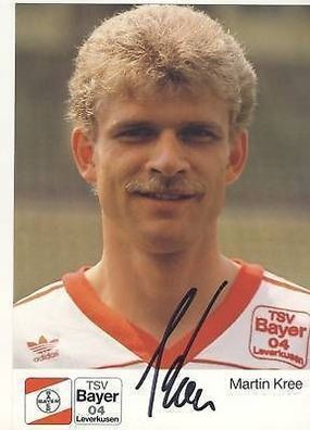 Martin Kree Bayer Leverkusen 1989-90 Autogrammkarte + A 67988