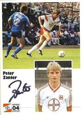 Peter Zanter Bayer Leverkusen 1986-87 Autogrammkarte + A 68043
