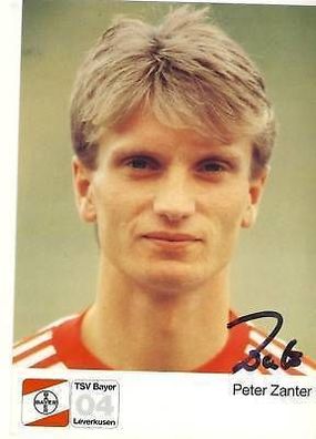 Peter Zanter Bayer Leverkusen 1987-88 Autogrammkarte + A 68025