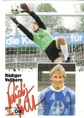 Rüdiger Vollborn Bayer Leverkusen 1986-87 Autogrammkarte + A 68044