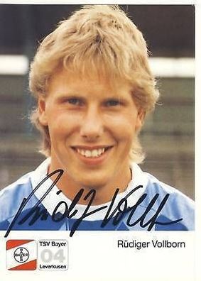 Rüdiger Vollborn Bayer Leverkusen 1987-88 Autogrammkarte + A 68027