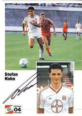 Stefan Kohn Bayer Leverkusen 1986-87 Autogrammkarte + A 68045