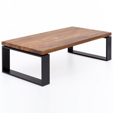 FineBuy Couchtisch Holz Sofatisch mit Metallgestell Wohnzimmertisch Tisch