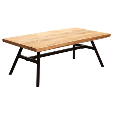 Wohnling Couchtisch Holz Massiv Metall 110x60 cm Wohnzimmertisch Sofatisch Tisch