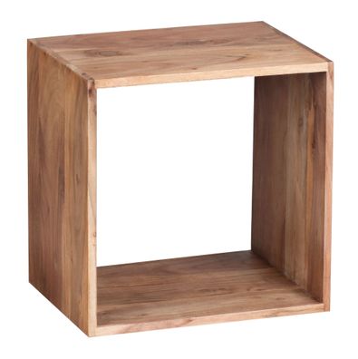 Wohnling Massivholz Akazie Cube Regal 43,5x43,5 Beistelltisch MUMBAI Couchtisch