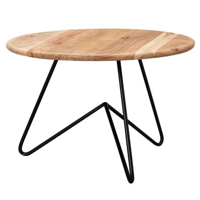 FineBuy Couchtisch Massivholz 60x39,5x60cm Wohnzimmertisch Sofatisch Rund Tisch