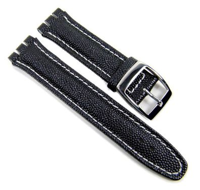 Morellato Sheraton Fittizio Uhrenarmband Leder schwarz 19mm für Swatch