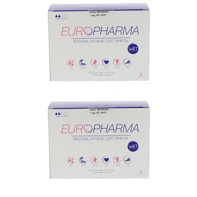 2,37 Euro pro St?ck 2 x Europharma Soft Tampons Wet Hygienic 6 St?ck