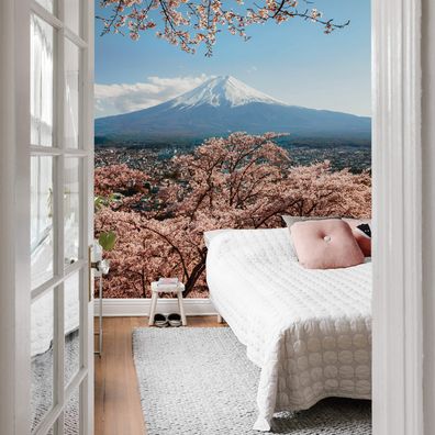 A.S. Création Vlies Fototapete Kirschblüte Mount Fuji in Japan DD119173 Berge
