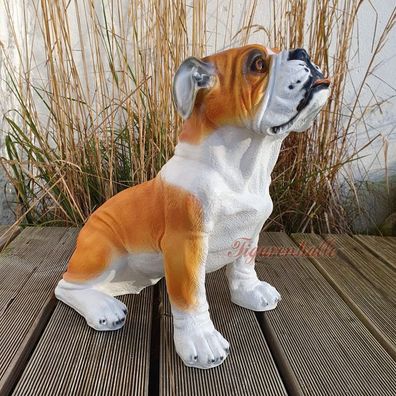 Englische Bulldogge Dogge Figur Statue Skulptur Dekoration Aufsteller Hunde Freuernde