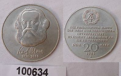 20 Mark DDR Gedenkmünze Karl Marx 1983 (100634)