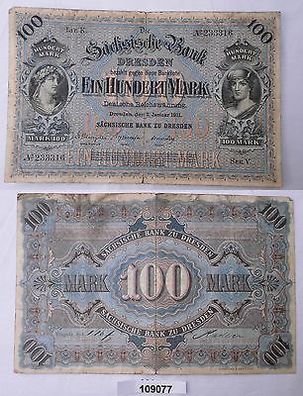 Banknote 100 Mark Sächsische Bank zu Dresden 1911