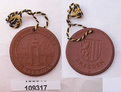DDR Medaille aus Meissner Porzellan Dresden 13. Februar 1945-1955 (109317)