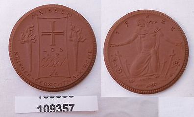 Porzellan Medaille Meißen Kriegergedächtnis Stätte 1923