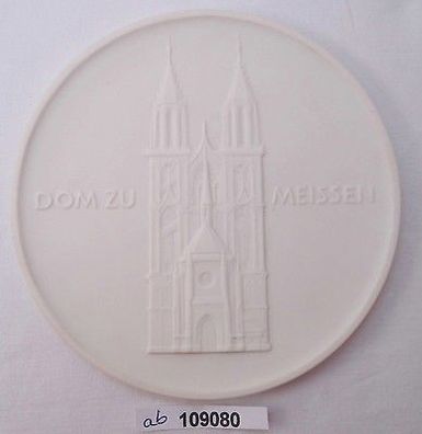 seltene weisse DDR Porzellan Medaille Staatl. Porzellanmanufaktur Meissen