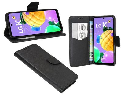 cofi1453® Buch Tasche "Fancy" kompatibel mit LG K42 Handy Hülle Etui Brieftasche ...