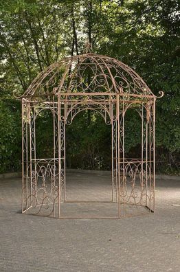 Pavillon Eisen antik braun Rankhilfe stabil Pergola Rosenbogen Rankgitter Garten