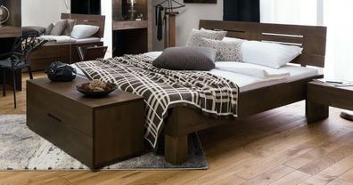 Komfortbett Wenge lackiert "Größenauswahl" Massivholzbett Doppelbett Ehebett D10