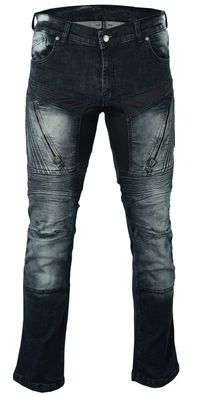 Herren Motorrad Jeans Motorradhose Denim mit Protektoren schwarz 32 - 42 inch