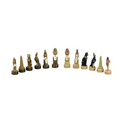 Schachfiguren - Ägypten - gemahlener Stein - Königshöhe 84 mm