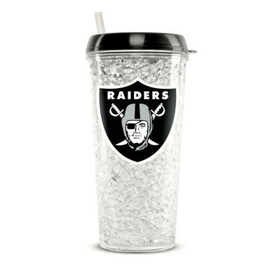 Raiders Oklahoma Eis Becher Crystal Freezer Tumbler 16 OZ mit Strohhalm NFL