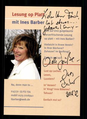 Ines Barber Autogrammkarte Original Signiert + F 4200