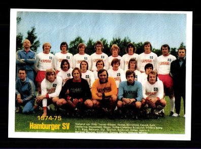 Hamburger SV Mannschaftskarte 1974-75