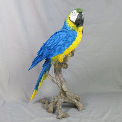 Papagei Vogel Haustier Figur Statue Skulptur Deko Tier Dekofigur lebensecht groß blau