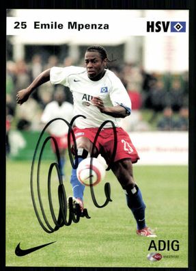 Emile Mpenza Autogrammkarte Hamburger SV 2004-05 Original Signier + A 95985