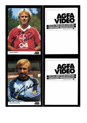 Autogrammkartensatz Bayer Leverkusen 1982-83 8 Karten Original Signiert(713)