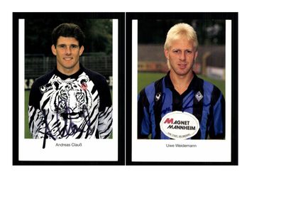 Autogrammkartensatz SV Waldhof Mannheim 1992-93 5 Karten Original Sign(2244)