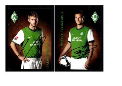 Autogrammkartensatz Werder Bremen 2009-10 6 Karten Original Sign(2292)