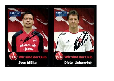 Autogrammkartensatz 1. FC Nürnberg 2005-06 5 Karten Original Sign(2730)