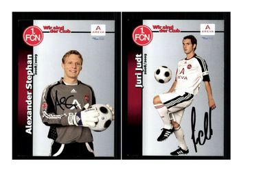 Autogrammkartensatz 1. FC Nürnberg 2008-09 4 Karten Original Sign(2735)