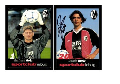Autogrammkartensatz SC Freiburg 1998-99 6 Karten Original Signiert(1735)
