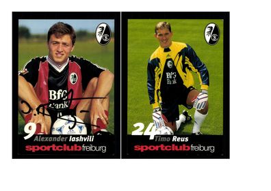 Autogrammkartensatz SC Freiburg 1998-99 4 Karten Original Signiert(1794)
