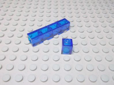 Lego 5 Basic Steine 1x1 transparent dunkelblau 3005