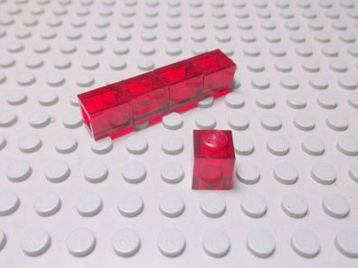 Lego 5 Basic Steine 1x1 hoch transparent rot 3005 Set 4729 8780 4560 4757