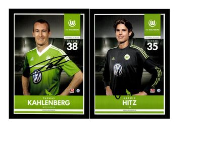 Autogrammkartensatz VFL Wolfsburg 2012-13 6 Karten Original Sign(3507)