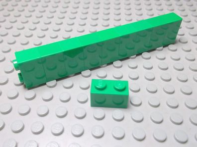 Lego 10 Basic Steine 1x2 hoch grün 3004 Set 2432 4996 6864 7198