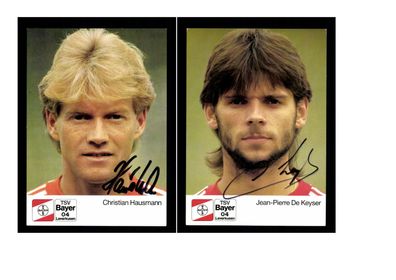 Autogrammkartensatz Bayer Leverkusen 1988-89 4 Karten Original Signiert(1541)
