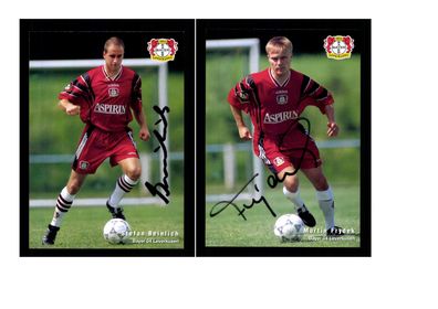 Autogrammkartensatz Bayer Leverkusen 1997-98 6 Karten Original Signiert(1565)