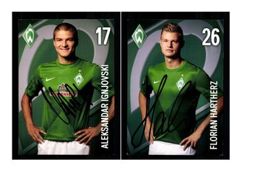 Autogrammkartensatz Werder Bremen 2012-13 8 Karten Original Sign(2286)