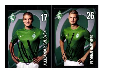 Autogrammkartensatz Werder Bremen 2012-13 4 Karten Original Sign(2287)