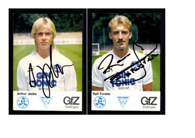 Autogrammkartensatz Stuttgarter Kickers 1986-87 2 Karten Original Sign(2363)